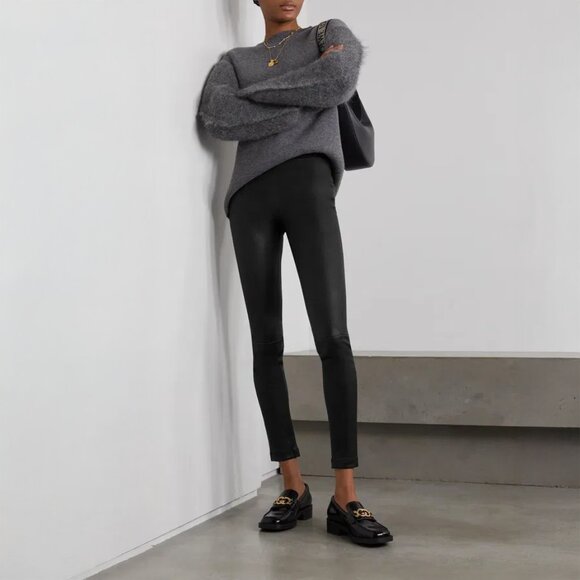 Theory Adbelle Leather Leggings Black Size 0 NEW NWT